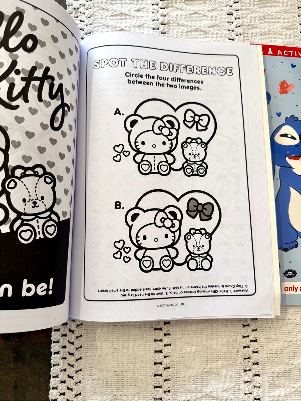 Stitch Hello Kitty Activity Coloring Books Color Glitch Markers Set 3 - Picture 5 of 5